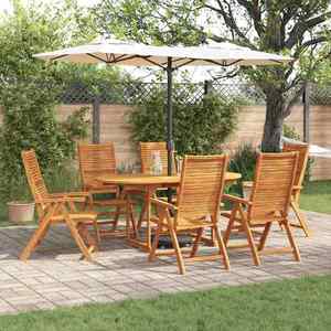 vidaXL Set de masă pentru grădină 7 pcs Maro Lemn Solid de Acacia imagine