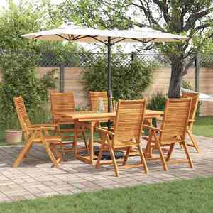 vidaXL Set de masă pentru grădină 7 pcs Maro Lemn Solid de Acacia imagine