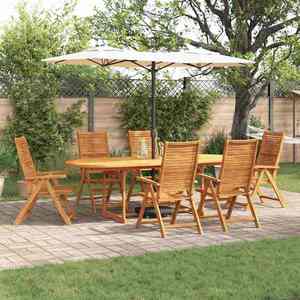 vidaXL Set de masă pentru grădină 7 pcs Maro Lemn Solid de Acacia imagine