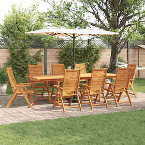 vidaXL Set de masă pentru grădină 9 pcs Maro Lemn Solid de Acacia imagine