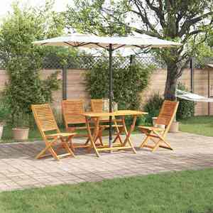 vidaXL Set de masă pentru grădină 5 pcs Maro Lemn Solid de Acacia imagine