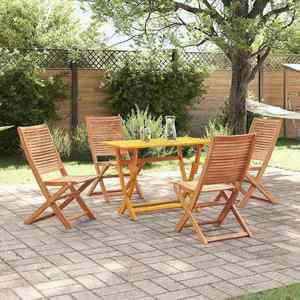 vidaXL Set de masă pentru grădină 5 pcs Maro Lemn Solid de Acacia imagine