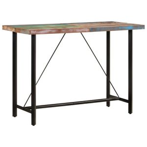vidaXL Masă de bar, 150x70x107 cm, lemn masiv reciclat și fier imagine