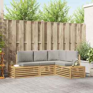 vidaXL Set de canapele de exterior 4 Bucată Alb și gri deschis imagine