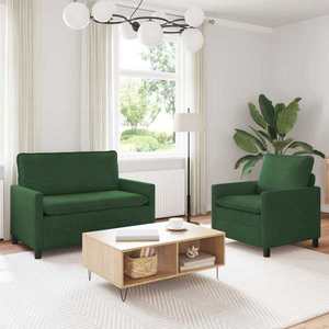 vidaXL Set de canapea 2 pcs Verde Junglă Țesătură imagine
