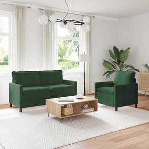 vidaXL Set de canapea 2 pcs Verde Junglă Țesătură imagine