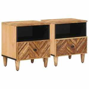 vidaXL Noptieră 2 pcs Maro 50 x 33 x 60 cm Lemn de mango solid imagine