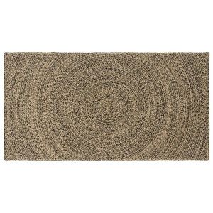 vidaXL Covoare de zonă Natural și Negru 100 x 200 cm Iută imagine