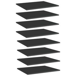 vidaXL Plăci bibliotecă, 8 buc. negru extralucios 60 x 50 x 1, 5 cm PAL imagine