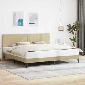 vidaXL Cadru de pat cu headboard Verde deschis gri 200 x 200 cm imagine