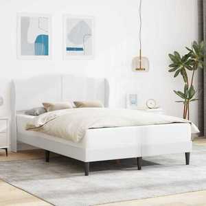 vidaXL Cadru de pat cu headboard Alb 120 x 200 cm Piele artificială imagine