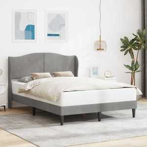 vidaXL Cadru de pat cu headboard Gri deschis 120 x 200 cm Catifea imagine