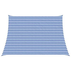 vidaXL Pânză de umbră Albastru și Alb 4 / 5 x 3 m HDPE imagine