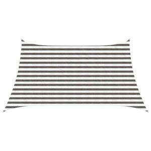 vidaXL Pânză de umbră Gri deschis și alb. 3 / 4 x 2 m HDPE imagine