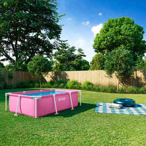 INTEX Piscină metalică supraterană Roz 220 x 150 x 60 cm PVC și Oțel imagine