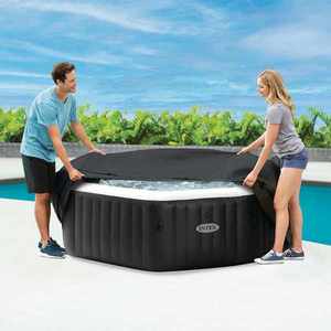 INTEX Învelitoare pentru spa Gri închis 211 x 211 cm PVC imagine