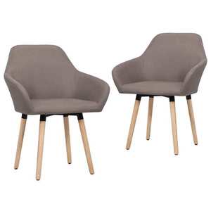 vidaXL Scaune de bucătărie, 2 buc., gri taupe, material textil imagine