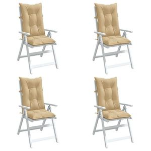 vidaXL Perne scaun cu spătar înalt 4 buc. melanj bej 120x50x7cm textil imagine