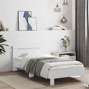 vidaXL Cadru de pat cu LED Alb 80 x 200 cm Lemn prelucrat imagine