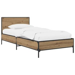 vidaXL Cadru de Pat cu Tăblie Stejar artizanal 80 x 200 cm imagine