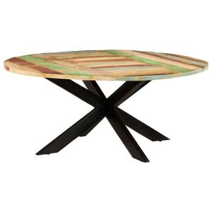 vidaXL Masă de bucătărie, 175x75 cm, lemn masiv reciclat, rotundă imagine
