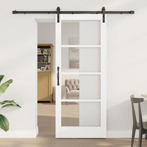 vidaXL Ușă glisantă ORKDAL Alb și negru 83 x 202 cm imagine