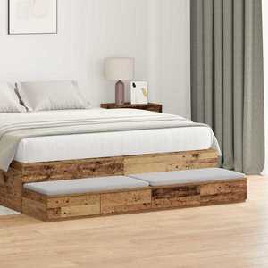 vidaXL Sertare pentru pat cu sertar Lemn vechi 140 x 36, 5 x 16, 5 cm imagine