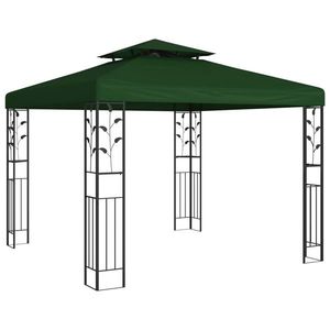 vidaXL Foișor 3 x 3 x 2, 68 m Verde Poliester și oțel imagine