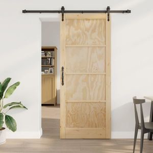 vidaXL Ușă glisantă ORKDAL Natural și Negru 86 x 211 cm imagine