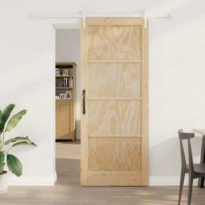 vidaXL Ușă glisantă ORKDAL Natural și Alb 86 x 211 cm imagine