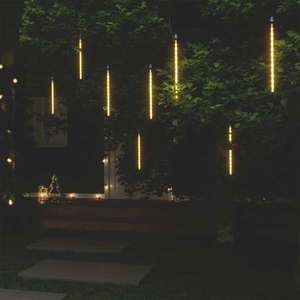 vidaXL Lumini de meteoriți 8 buc. alb cald 30 cm 192 LED-uri int./ext. imagine