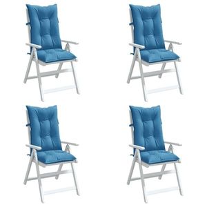 vidaXL Perne scaun spătar înalt 4buc melanj albastru 120x50x7cm textil imagine