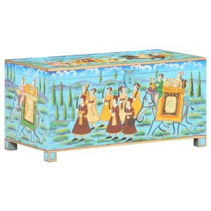 vidaXL Ladă de depozitare pictată, 80x40x40 cm, lemn masiv de mango imagine