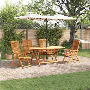 vidaXL Set de masă pentru grădină 5 pcs Maro Lemn Solid de Acacia imagine