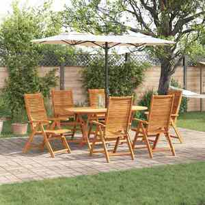 vidaXL Set de masă pentru grădină 7 pcs Maro Lemn Solid de Acacia imagine