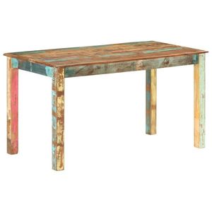 vidaXL Masă de bucătărie, 140 x 70 x 76 cm, lemn masiv reciclat imagine