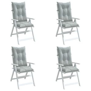 vidaXL Perne scaun cu spătar înalt 4 buc. melanj gri 120x50x7cm textil imagine