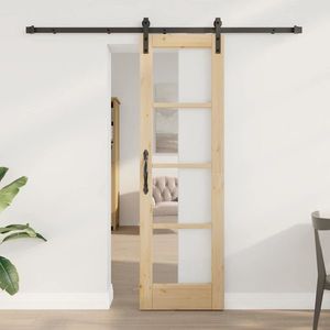 vidaXL Ușă glisantă ORKDAL Natural și Negru 61 x 198, 5 cm imagine