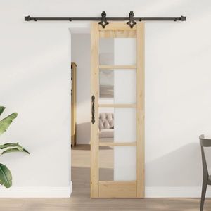 vidaXL Ușă glisantă ORKDAL Natural și Negru 61 x 198, 5 cm imagine