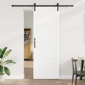 vidaXL Ușă glisantă Alb și negru 83 x 232 cm Lemn masiv de pin imagine