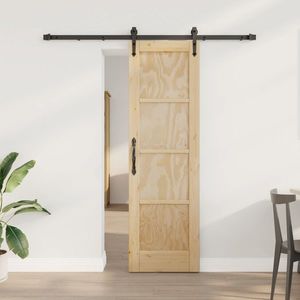 vidaXL Ușă glisantă ORKDAL Natural și Negru 61 x 198, 5 cm imagine