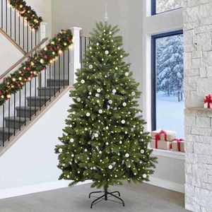 vidaXL Brad de Crăciun artificial cu 300 LED Verde 300 cm PVC și Metal imagine