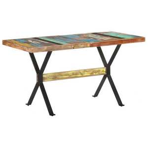 vidaXL Masă de bucătărie, 140 x 70 x 76 cm, lemn masiv reciclat imagine