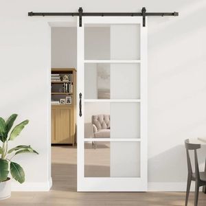 vidaXL Ușă glisantă ORKDAL Alb și negru 93 x 232 cm imagine
