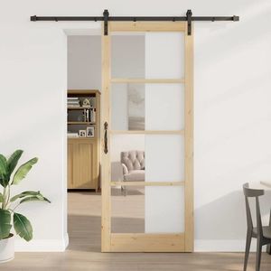vidaXL Ușă glisantă Altele ORKDAL Maro 93 x 232 cm imagine