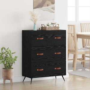 vidaXL Comodă cu sertare Stejar Negru 69, 5 x 34 x 90 cm Lemn prelucrat imagine