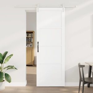 vidaXL Ușă glisantă Alb 83 x 232 cm Lemn masiv de pin imagine