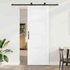 vidaXL Ușă glisantă Alb și negru 83 x 232 cm Lemn masiv de pin imagine