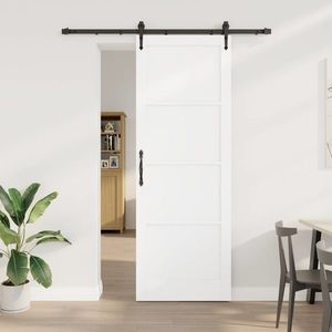 vidaXL Ușă glisantă ORKDAL Alb și negru 83 x 232 cm Lemn masiv de pin imagine