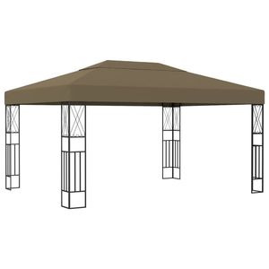 vidaXL Pavilion, gri taupe, 3 x 4 m, material textil imagine
